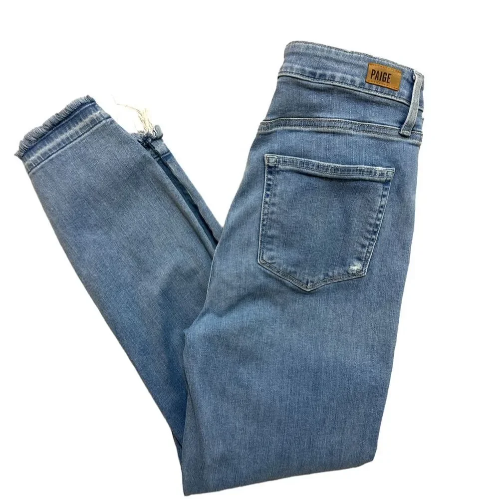Paige Margot Ankle Skinny Jeans Released Raw Hem Accents size 30